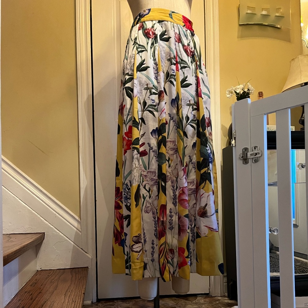 Anthropologie ( Rococo Sand ) Tropical Vibrant Coloured Design Maxi Skirt - Picture 1 of 3